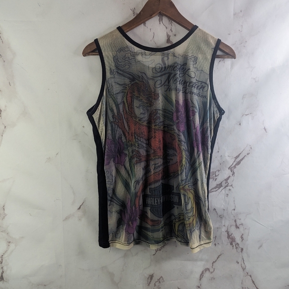 Harley-Davidson Tops - Harley Davidson Shirt Womens XL Black Tank Top Mesh North Platte Nebraska